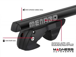 Jeep Renegade Roof Rack Cross Bars - for models w/ factory roof rails - Black (2015-2023)